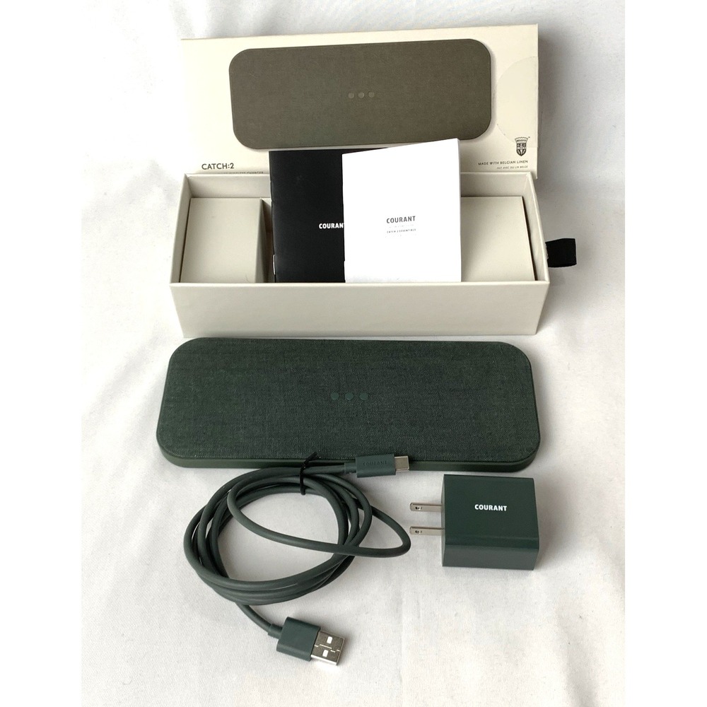 COURANT CATCH:2 Wireless Charger Belgian Linen Charcoal Gray  OPEN BOX - Tested